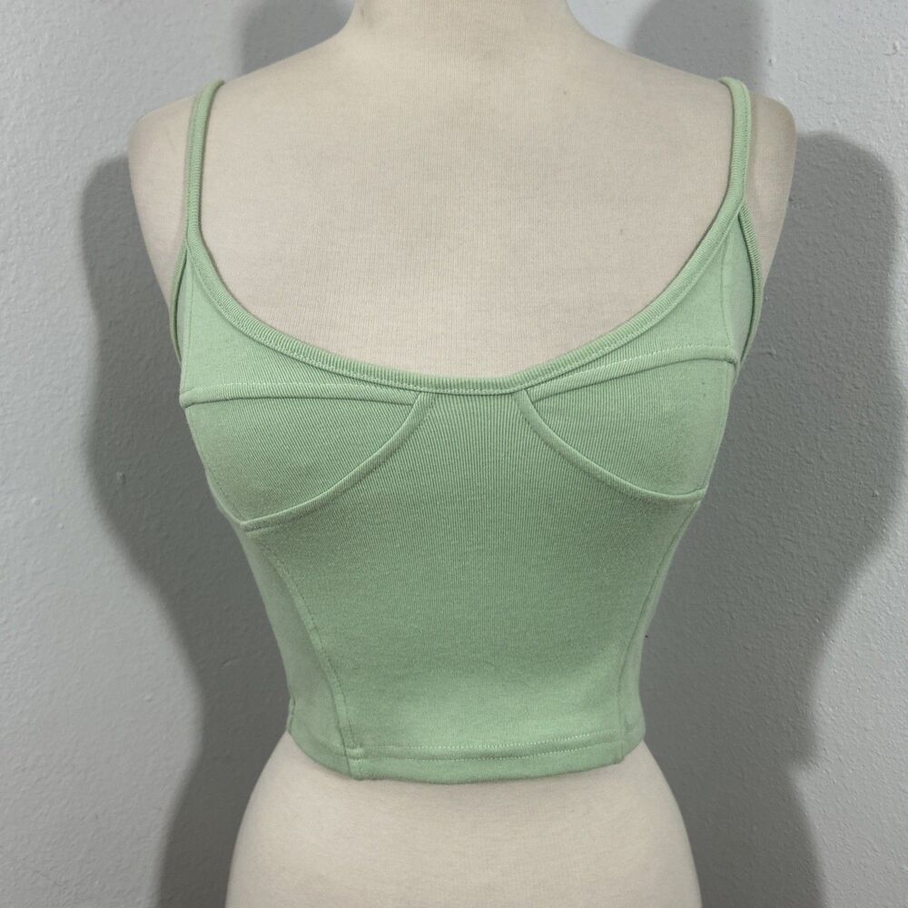 Tiger Mist Crop Top Womens XS Green‎ Babydoll Festival Whimsical Sexy 2000 Y2K
